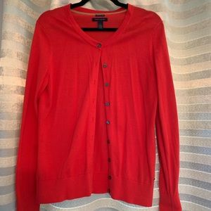 Red Button-down Cardigan